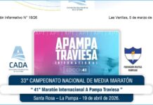 Boletín CADA Nº 18/26: 33° Campeonato Nacional de Media Maratón en Santa Rosa, La Pampa