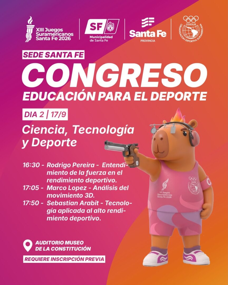 Programa del Congreso Educación para el Deporte, jueves 17: ciencia, tecnología y deporte