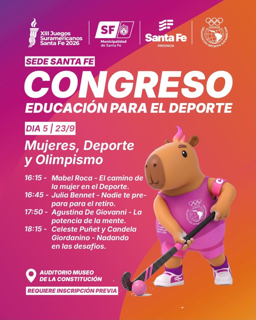 Programa del Congreso Educación para el Deporte, miércoles 23: mujeres, deporte y olimpismo
