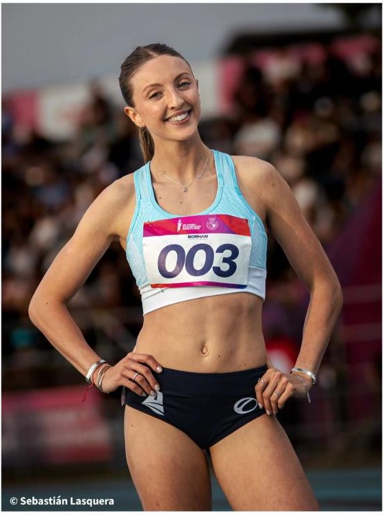 Helen Bernard, medallista de bronce en 100 metros con vallas, en el CARD de Santa Fe