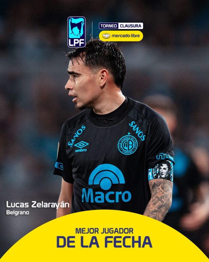 Lucas zelarayán fue elegido como la figura de la fecha 12 del torneo clausura